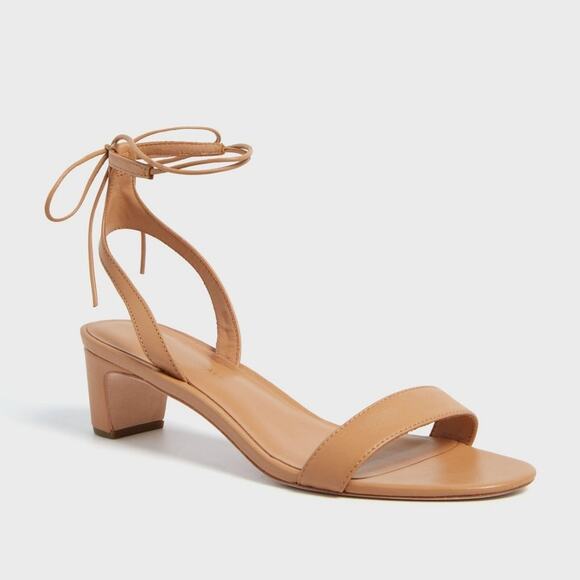 Loeffler Randall Jackie Nude Leather Ankle Strap Sandals Heels Size 9.5 - Picture 1 of 16